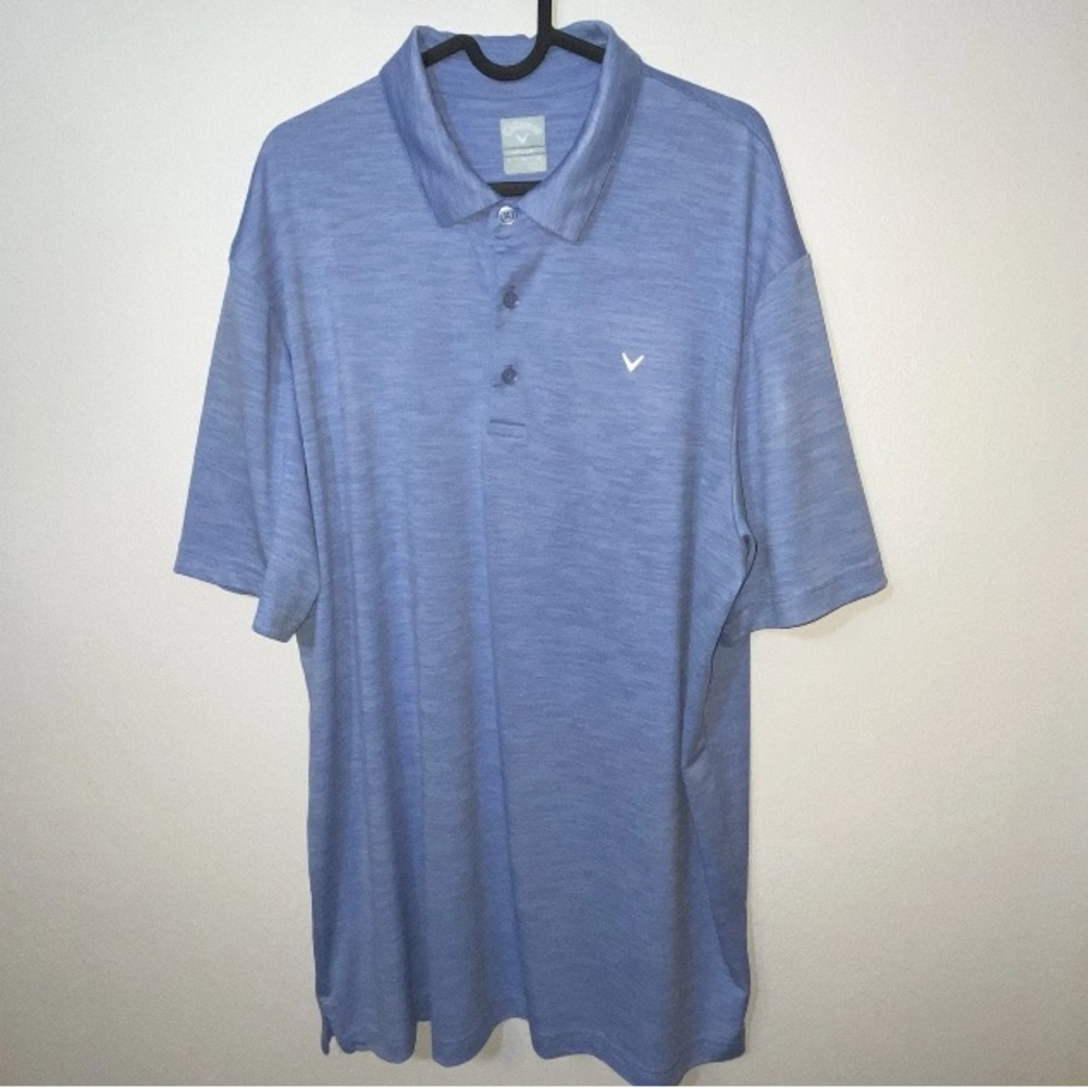 Callaway‎ Opti-Dri Golf Polo Shirt Men’s XL Blue Striped Short Sleeve Pristine
